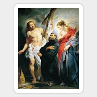 St. Augustine between Christ and the Virgin by Peter Paul Rubens Magnet